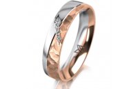 Ring 14 Karat Rot-/Weissgold 4.5 mm diamantmatt 4...