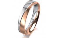 Ring 18 Karat Rot-/Weissgold 4.5 mm l&auml;ngsmatt
