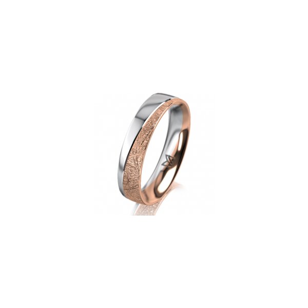 Ring 18 Karat Rot-/Weissgold 4.5 mm kristallmatt