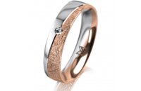 Ring 18 Karat Rot-/Weissgold 4.5 mm kristallmatt 1...