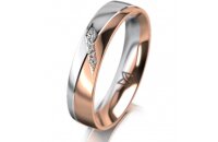 Ring 18 Karat Rot-/Weissgold 4.5 mm poliert 4 Brillanten...