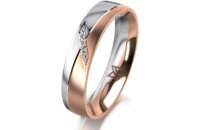Ring 18 Karat Rot-/Weissgold 4.5 mm l&auml;ngsmatt 4...