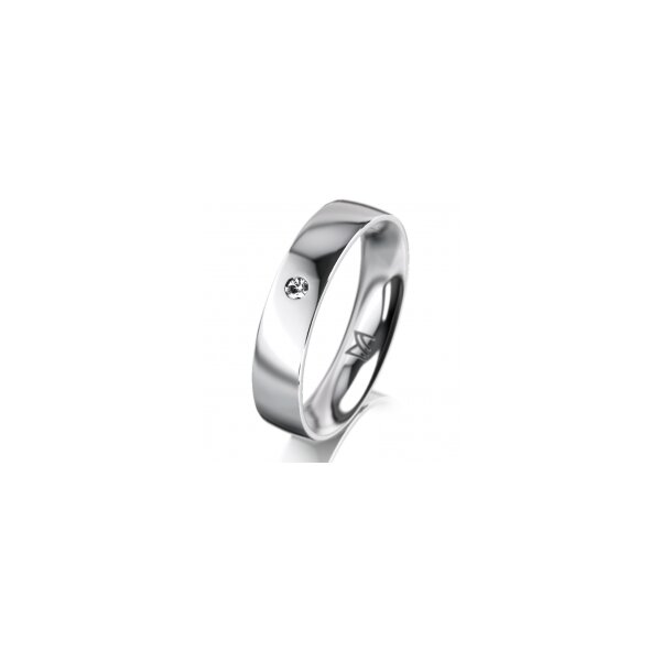 Ring 14 Karat Weissgold 4.5 mm poliert 1 Brillant G vs 0,025ct