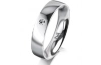 Ring 14 Karat Weissgold 4.5 mm poliert 1 Brillant G vs...