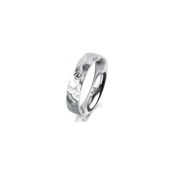 Ring 14 Karat Weissgold 4.5 mm diamantmatt 1 Brillant G vs 0,050ct