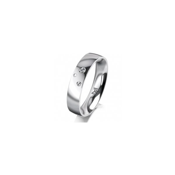 Ring 14 Karat Weissgold 4.5 mm poliert 3 Brillanten G vs Gesamt 0,035ct