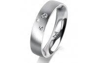 Ring 14 Karat Weissgold 4.5 mm l&auml;ngsmatt 3...