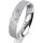 Ring 14 Karat Weissgold 4.5 mm kreismatt 3 Brillanten G vs Gesamt 0,035ct