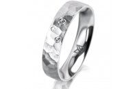 Ring 14 Karat Weissgold 4.5 mm diamantmatt 3 Brillanten G...
