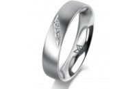 Ring 14 Karat Weissgold 4.5 mm l&auml;ngsmatt 4...