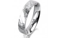 Ring 14 Karat Weissgold 4.5 mm diamantmatt 4 Brillanten G...