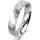 Ring 14 Karat Weissgold 4.5 mm diamantmatt 4 Brillanten G vs Gesamt 0,025ct