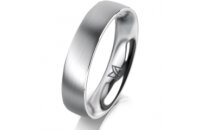 Ring 18 Karat Weissgold 4.5 mm l&auml;ngsmatt