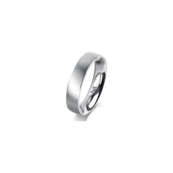 Ring 18 Karat Weissgold 4.5 mm sandmatt