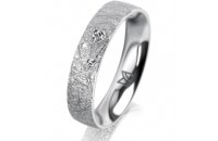 Ring 18 Karat Weissgold 4.5 mm kristallmatt 3 Brillanten...