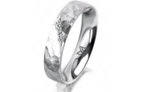 Ring 18 Karat Weissgold 4.5 mm diamantmatt 4 Brillanten G...