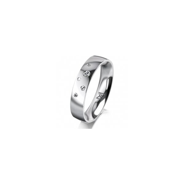 Ring 18 Karat Weissgold 4.5 mm poliert 5 Brillanten G vs Gesamt 0,045ct
