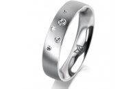 Ring 18 Karat Weissgold 4.5 mm l&auml;ngsmatt 5...
