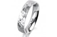 Ring 18 Karat Weissgold 4.5 mm diamantmatt 5 Brillanten G...