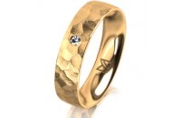 Ring 14 Karat Gelbgold 5.0 mm diamantmatt 1 Brillant G vs...