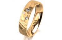 Ring 14 Karat Gelbgold 5.0 mm diamantmatt 3 Brillanten G...