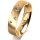 Ring 14 Karat Gelbgold 5.0 mm längsmatt 5 Brillanten G vs Gesamt 0,055ct