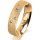 Ring 14 Karat Gelbgold 5.0 mm kreismatt 5 Brillanten G vs Gesamt 0,055ct