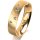 Ring 14 Karat Gelbgold 5.0 mm sandmatt 5 Brillanten G vs Gesamt 0,055ct