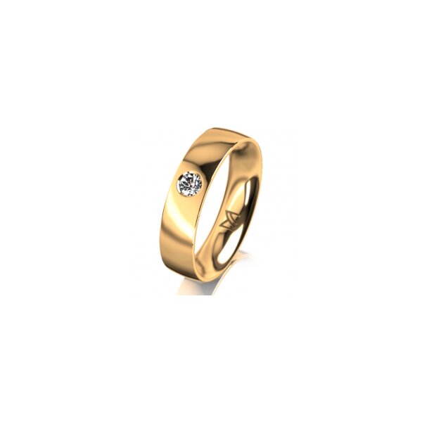 Ring 14 Karat Gelbgold 5.0 mm poliert 1 Brillant G vs 0,090ct