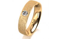 Ring 14 Karat Gelbgold 5.0 mm kreismatt 1 Brillant G vs...