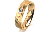 Ring 14 Karat Gelbgold 5.0 mm diamantmatt 1 Brillant G vs...