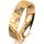Ring 18 Karat Gelbgold 5.0 mm diamantmatt 3 Brillanten G vs Gesamt 0,040ct