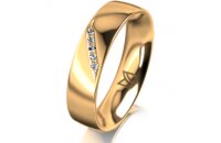 Ring 18 Karat Gelbgold 5.0 mm poliert 5 Brillanten G vs...