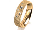 Ring 18 Karat Gelbgold 5.0 mm kristallmatt 5 Brillanten G...