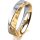 Ring 14 Karat Gelb-/Weissgold 5.0 mm diamantmatt