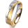 Ring 14 Karat Gelb-/Weissgold 5.0 mm sandmatt 1 Brillant G vs 0,025ct