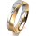 Ring 14 Karat Gelb-/Weissgold 5.0 mm längsmatt 1 Brillant G vs 0,050ct