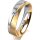 Ring 14 Karat Gelb-/Weissgold 5.0 mm sandmatt 1 Brillant G vs 0,050ct