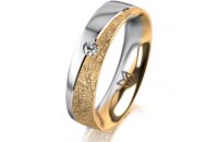 Ring 14 Karat Gelb-/Weissgold 5.0 mm kristallmatt 1...