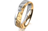 Ring 14 Karat Gelb-/Weissgold 5.0 mm diamantmatt 1...