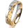 Ring 14 Karat Gelb-/Weissgold 5.0 mm diamantmatt 1 Brillant G vs 0,050ct