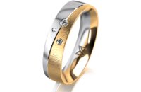Ring 14 Karat Gelb-/Weissgold 5.0 mm sandmatt 3...
