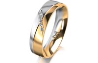 Ring 14 Karat Gelb-/Weissgold 5.0 mm poliert 5 Brillanten...