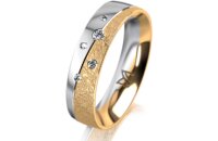 Ring 14 Karat Gelb-/Weissgold 5.0 mm kreismatt 5...