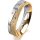 Ring 14 Karat Gelb-/Weissgold 5.0 mm kristallmatt 5 Brillanten G vs Gesamt 0,055ct