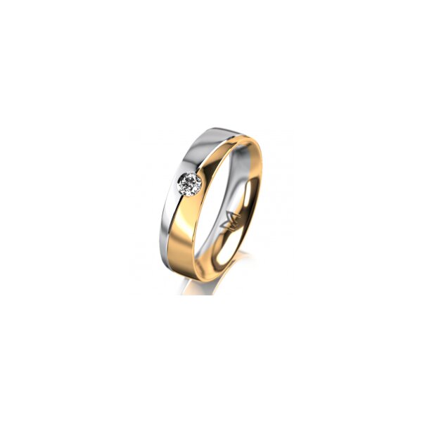 Ring 14 Karat Gelb-/Weissgold 5.0 mm poliert 1 Brillant G vs 0,090ct