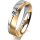 Ring 14 Karat Gelb-/Weissgold 5.0 mm l&auml;ngsmatt 1 Brillant G vs 0,090ct