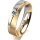 Ring 14 Karat Gelb-/Weissgold 5.0 mm sandmatt 1 Brillant G vs 0,090ct