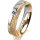Ring 14 Karat Gelb-/Weissgold 5.0 mm kristallmatt 1 Brillant G vs 0,090ct