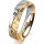 Ring 14 Karat Gelb-/Weissgold 5.0 mm diamantmatt 1 Brillant G vs 0,090ct